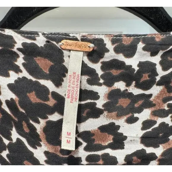 Free People x REVOLVE Printed Brunch Babe Top in Leopard Size Medium - Picture 4 of 5